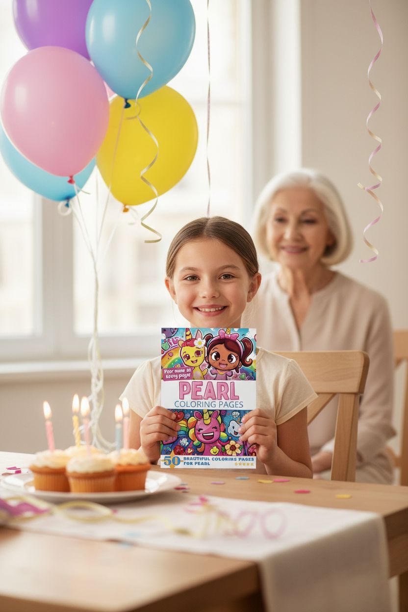 Pearl coloring book in use