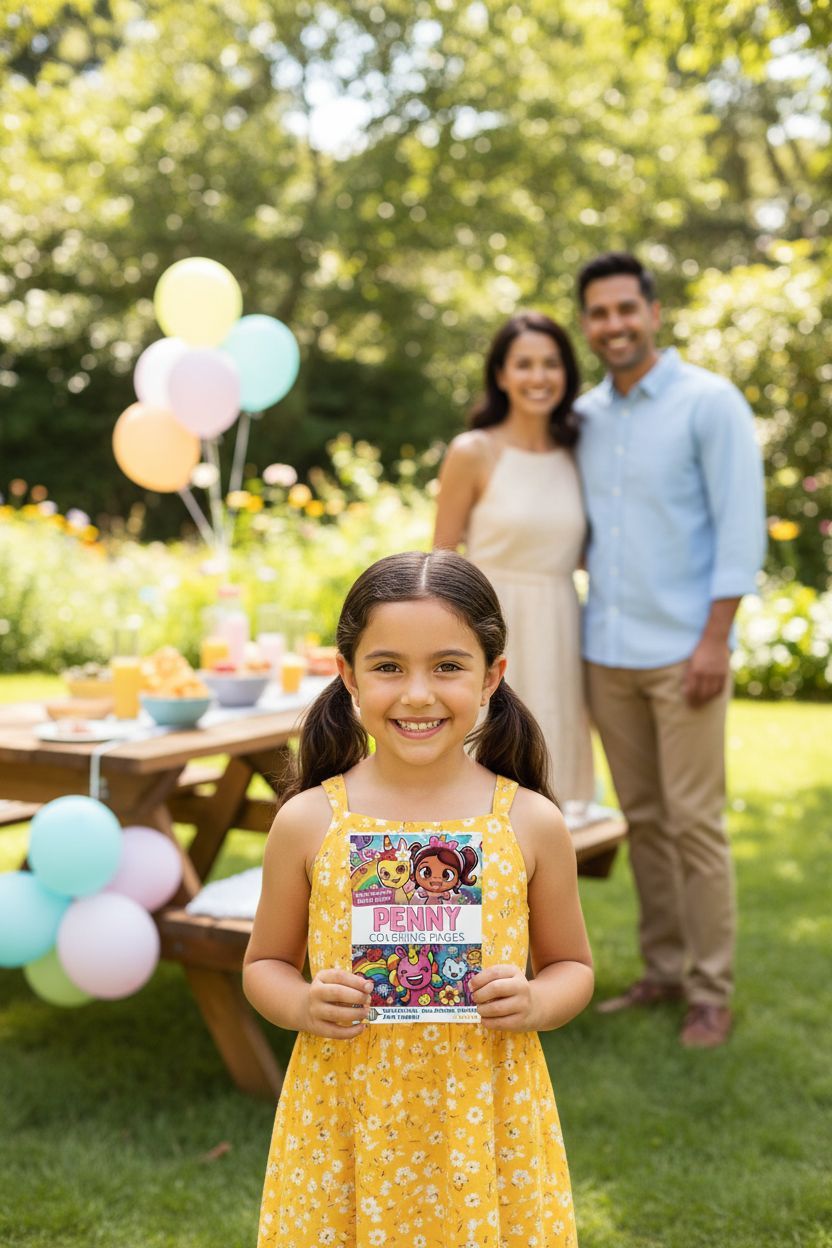 Penny coloring book in use