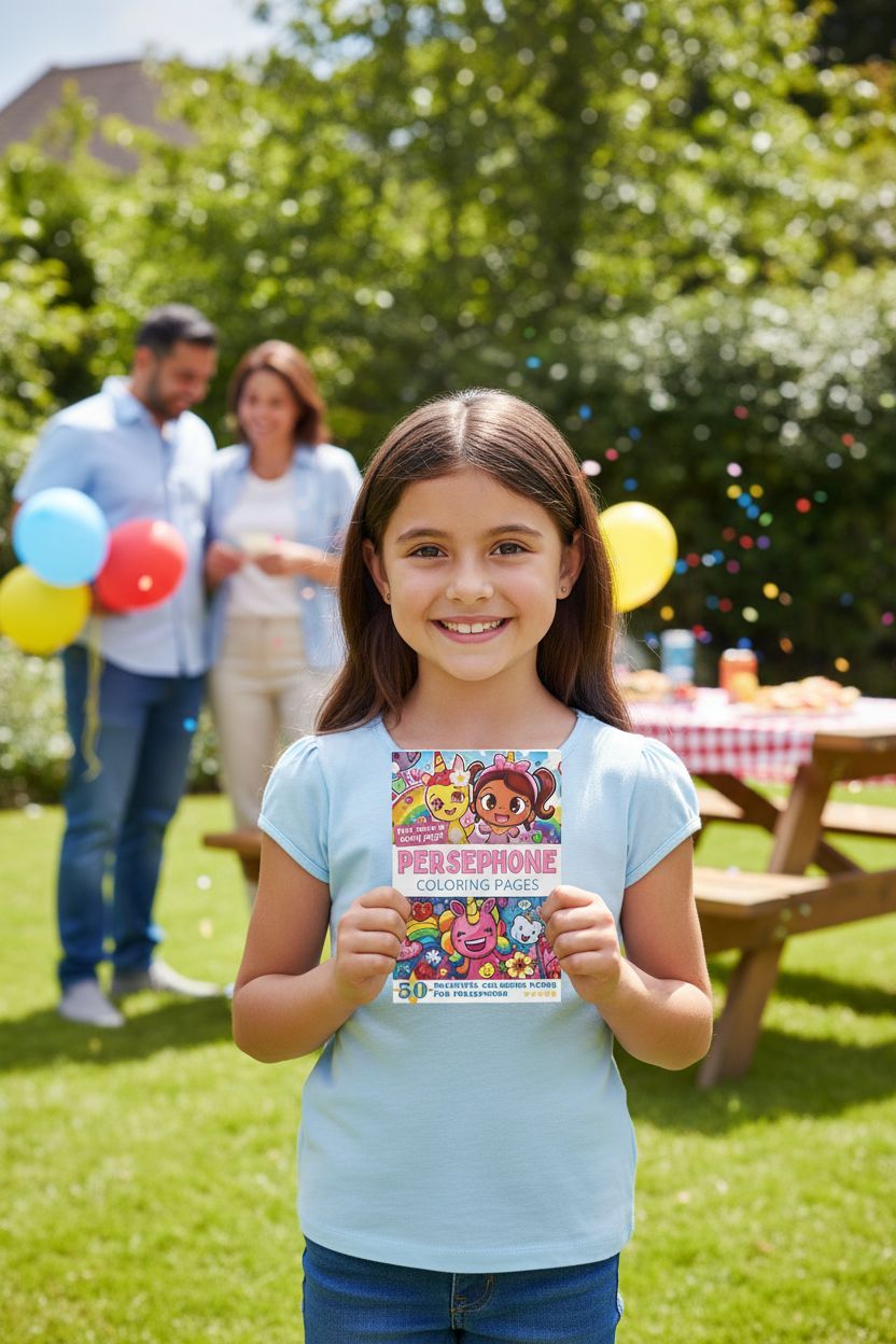 Persephone coloring book in use