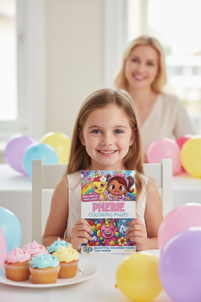 Phebie coloring book in use