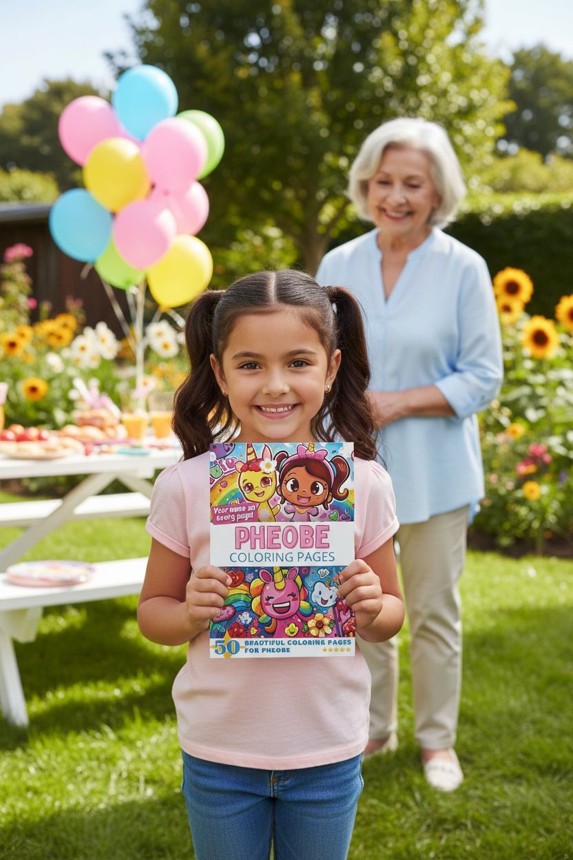 Pheobe coloring book in use