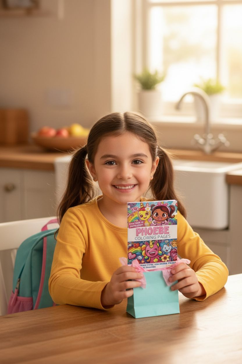 Phoebe coloring book in use