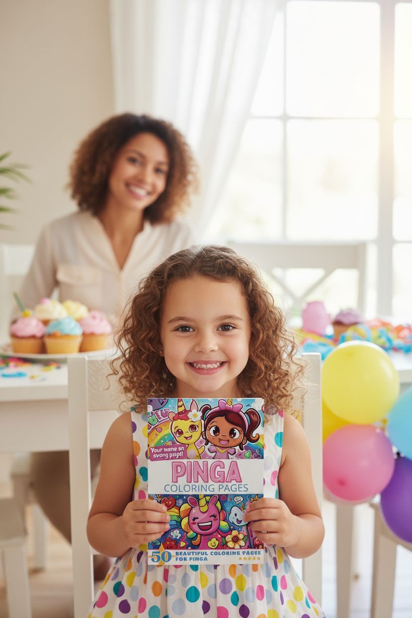 Pinga coloring book in use