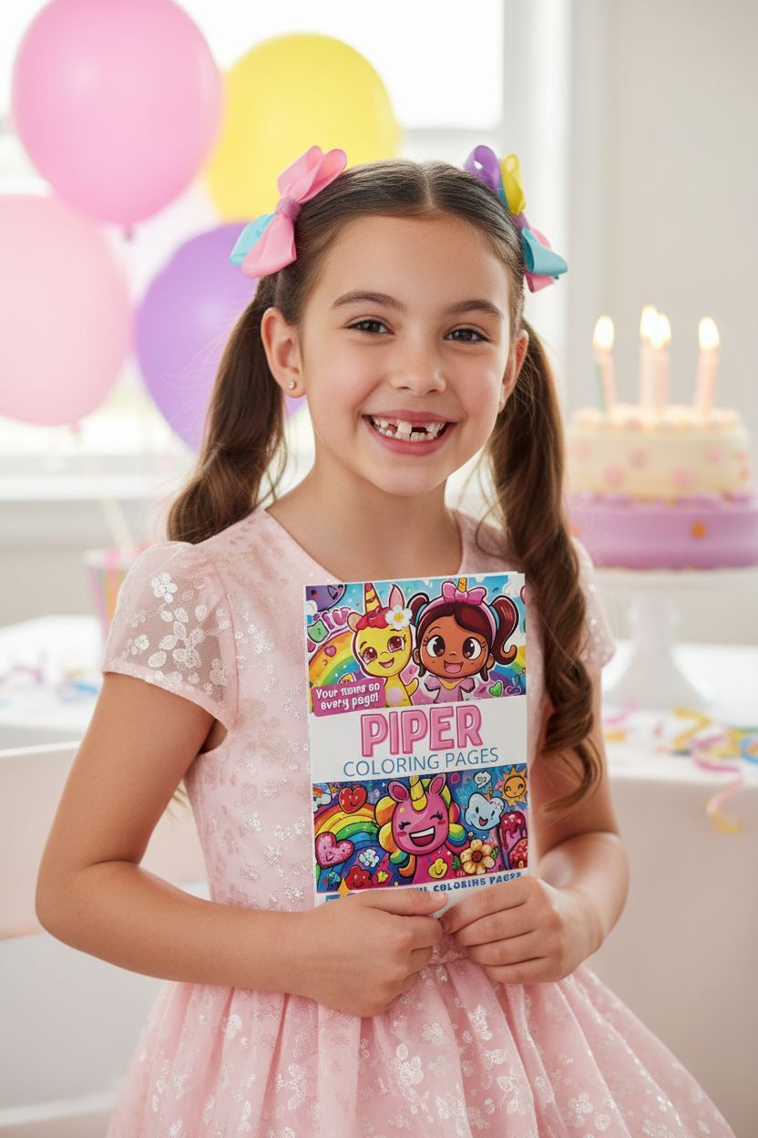 Piper coloring book in use