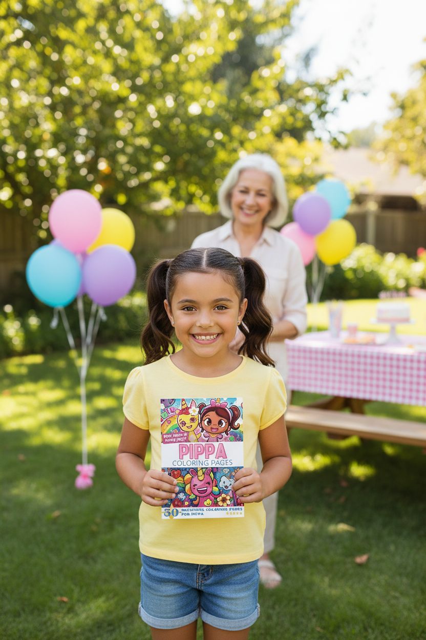 Pippa coloring book in use