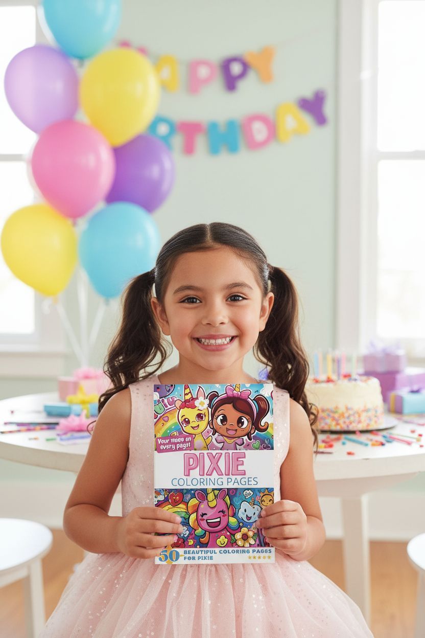 Pixie coloring book in use