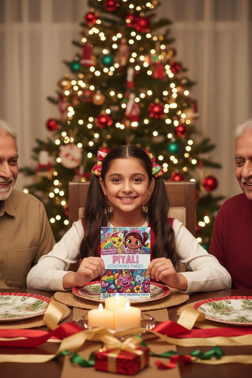 Piyali Christmas coloring pages gift