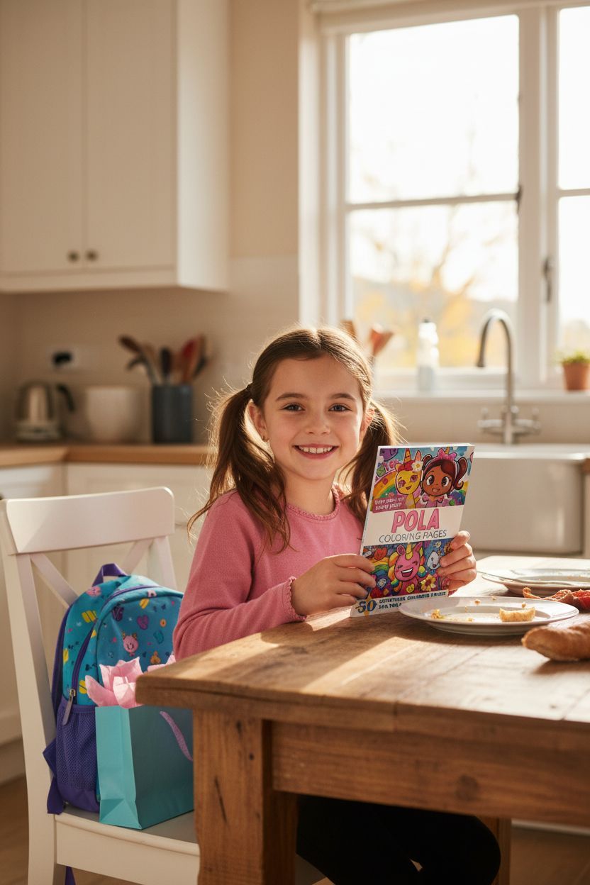 Pola coloring book in use