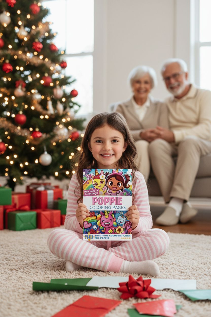 Poppie Christmas coloring pages gift