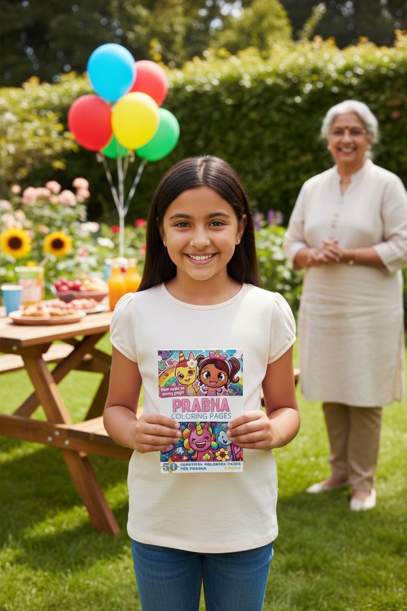 Prabha coloring book in use