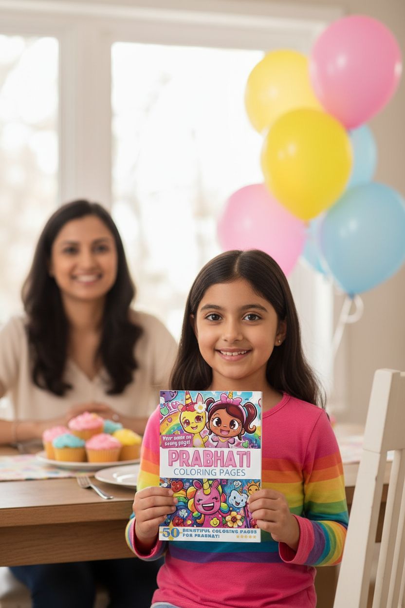 Prabhati coloring book in use