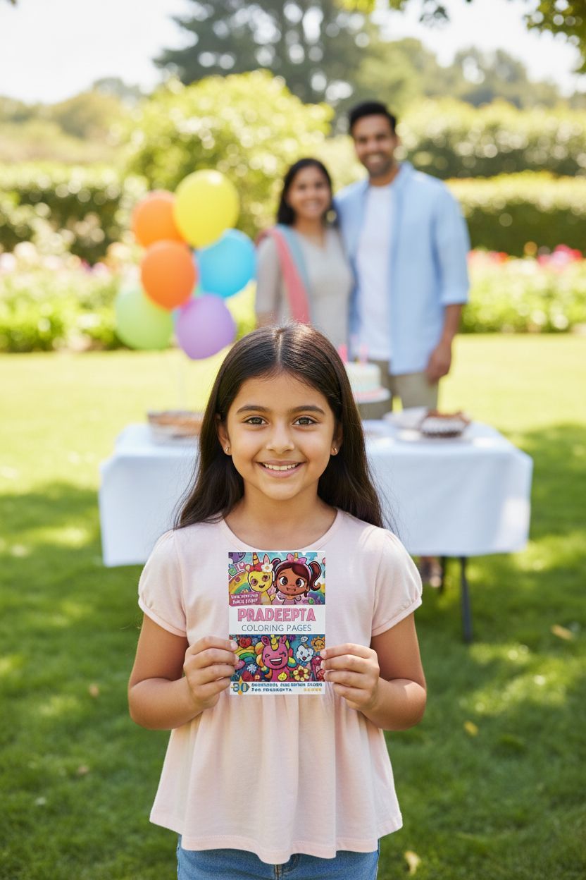 Pradeepta coloring book in use