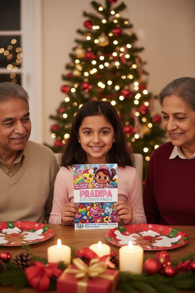 Pradipa Christmas coloring pages gift