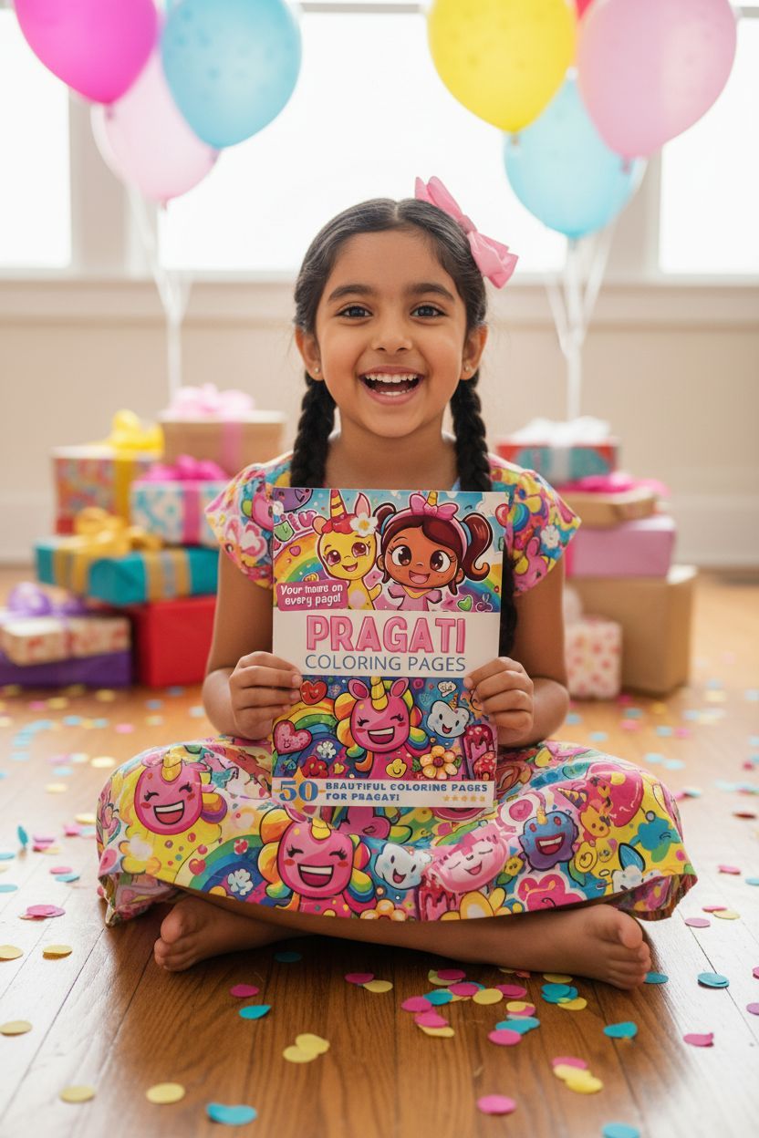 Pragati coloring book in use