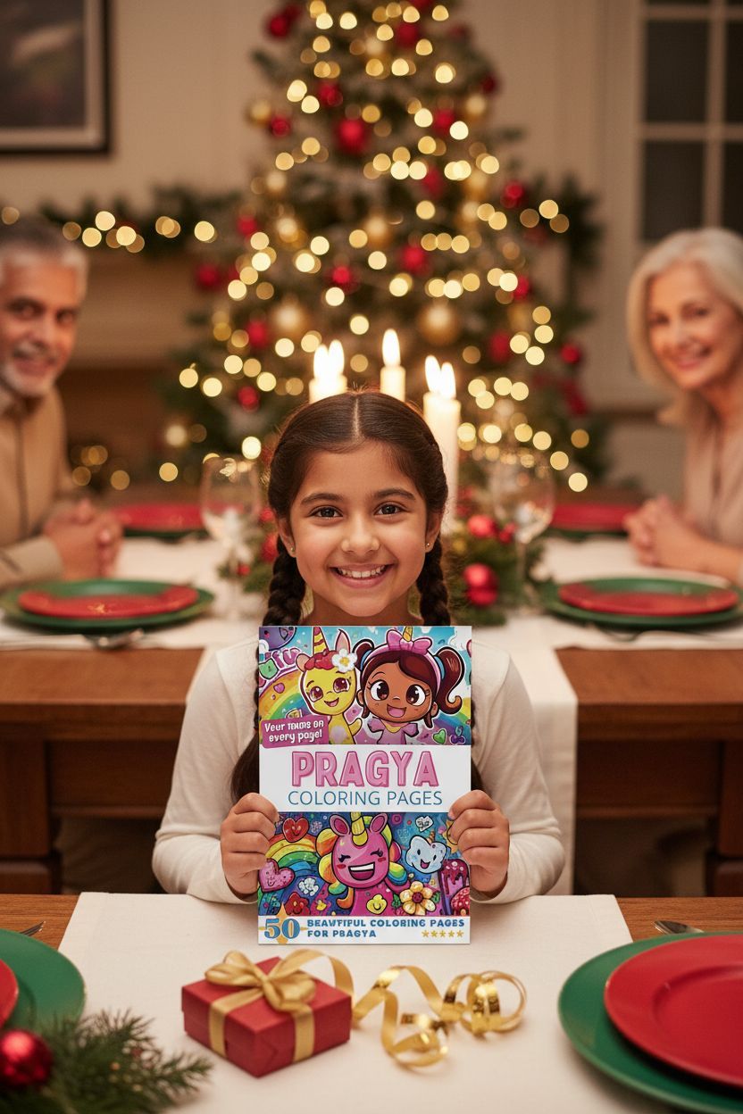 Pragya Christmas coloring pages gift