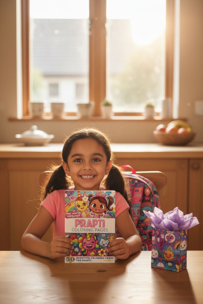 Prapti coloring book in use