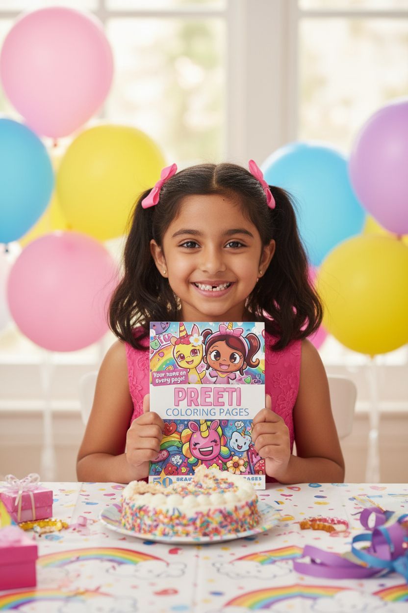 Preeti coloring book in use