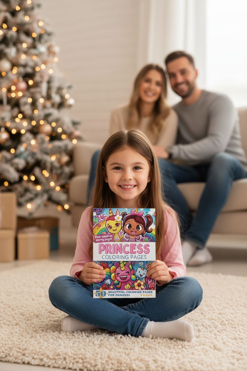 Princess Christmas coloring pages gift