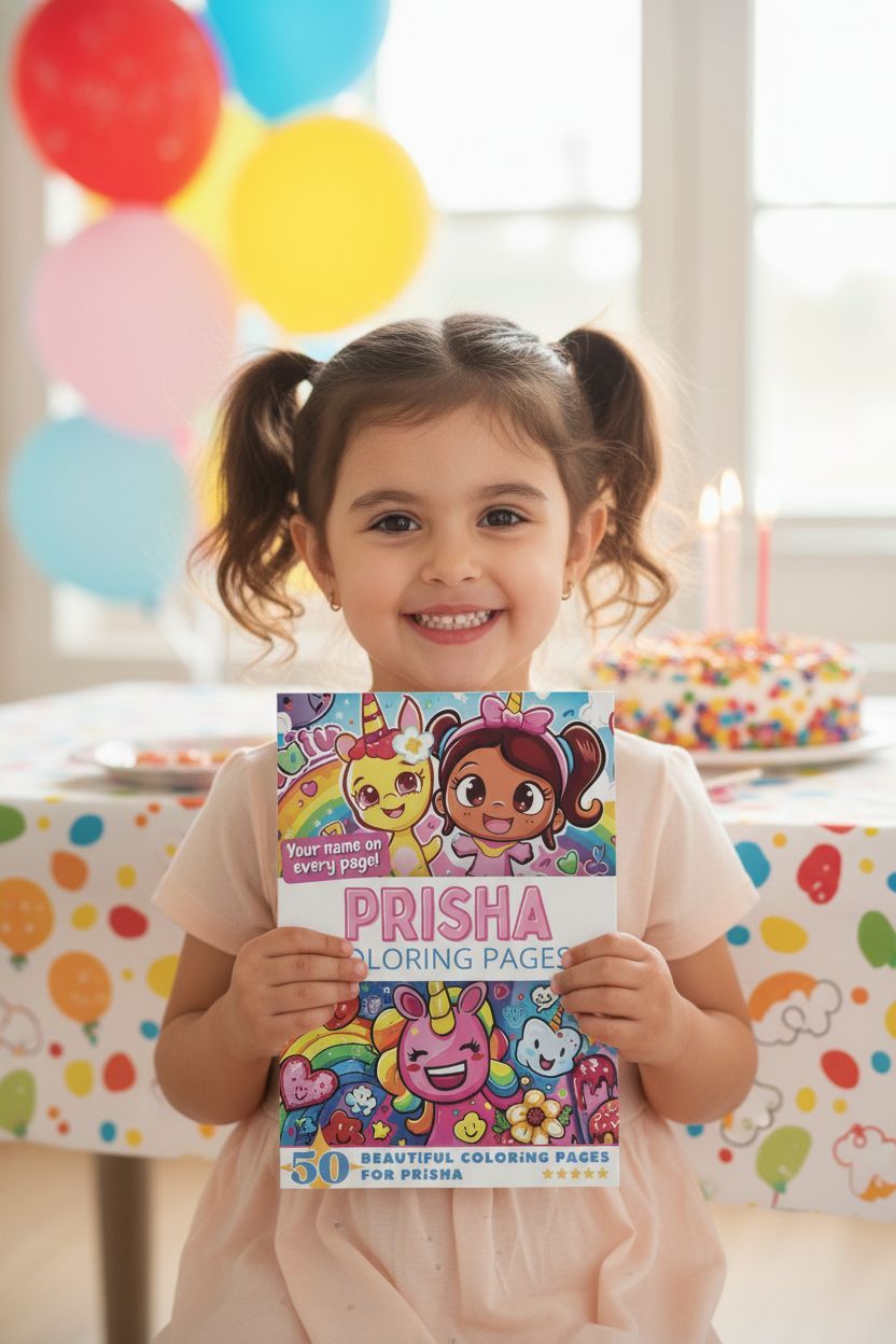 Prisha coloring book in use