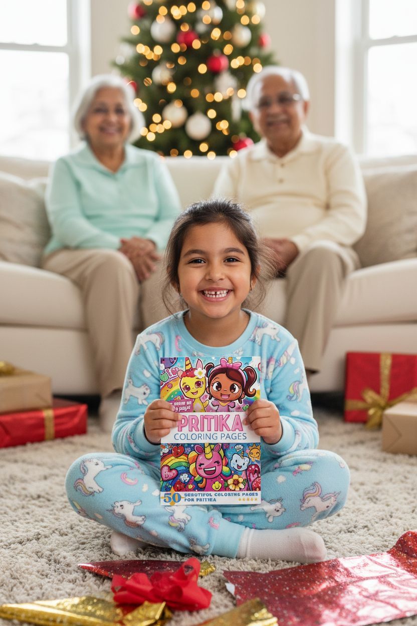 Pritika Christmas coloring pages gift