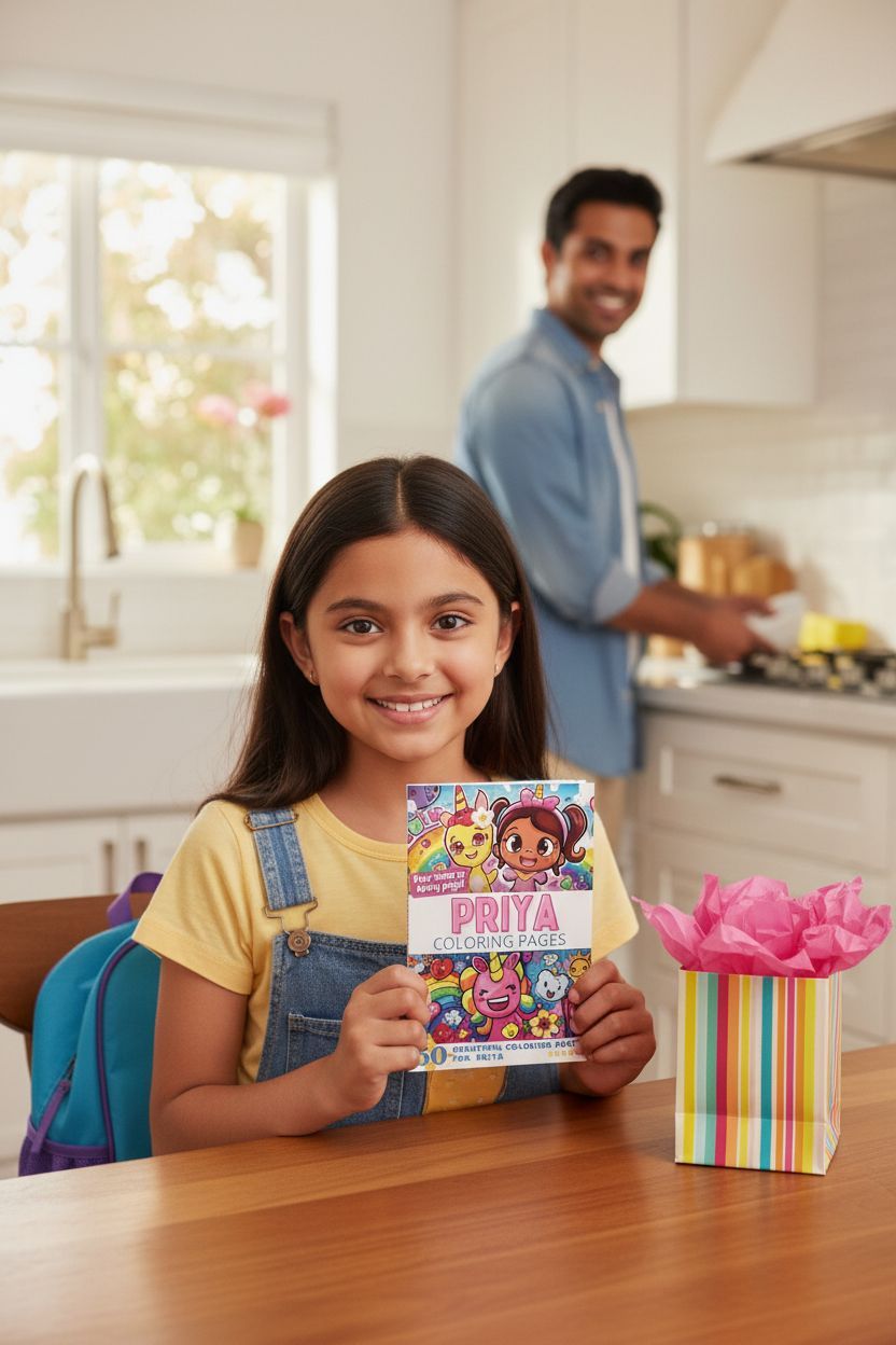 Priya coloring book in use