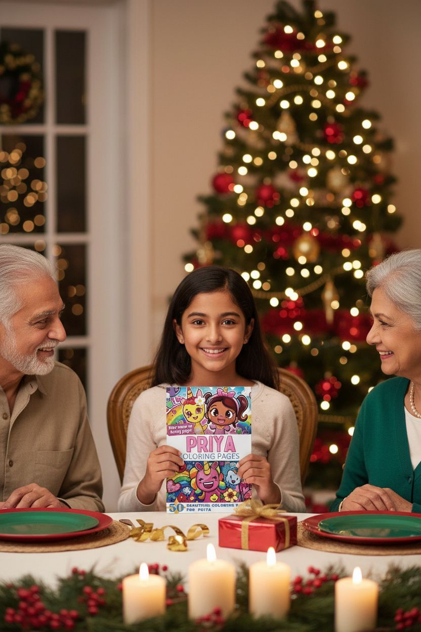 Priya Christmas coloring pages gift