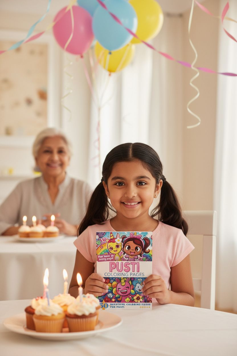 Pusti coloring book in use