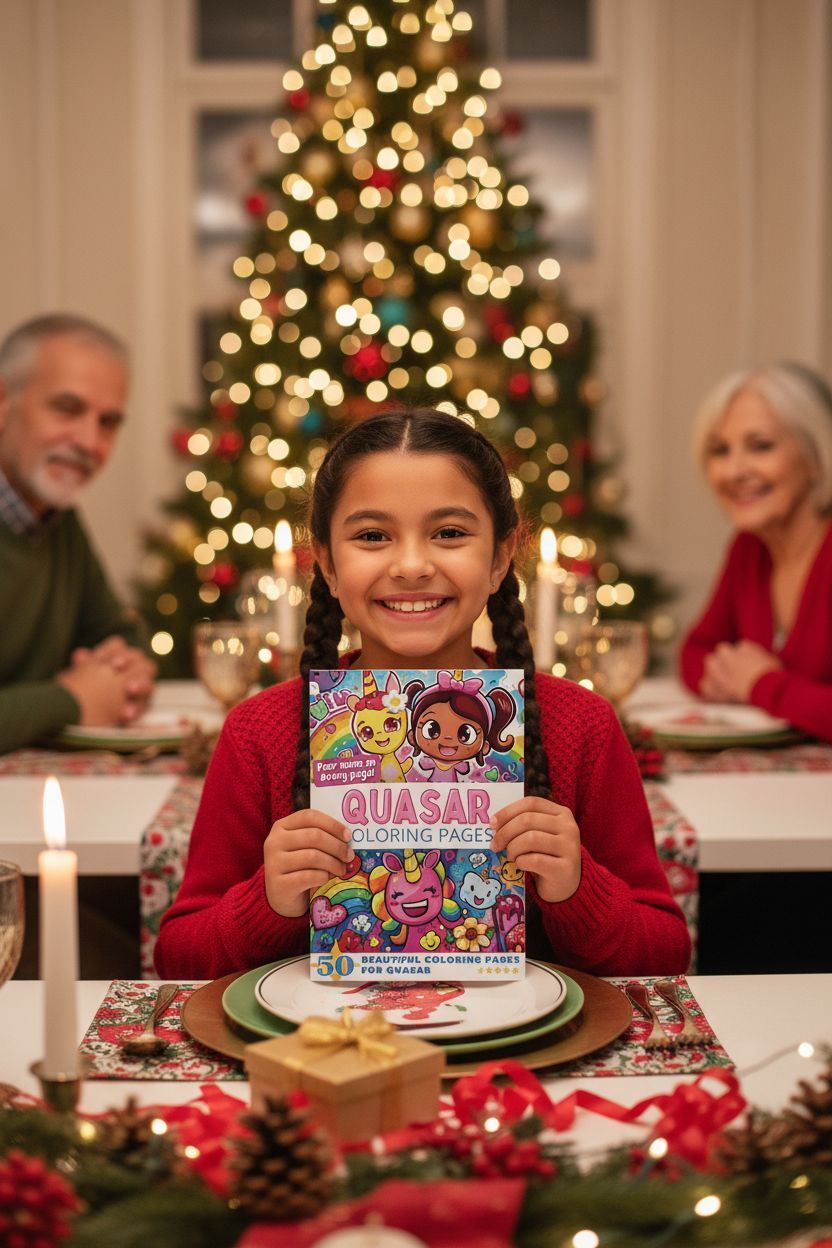 Quasar Christmas coloring pages gift