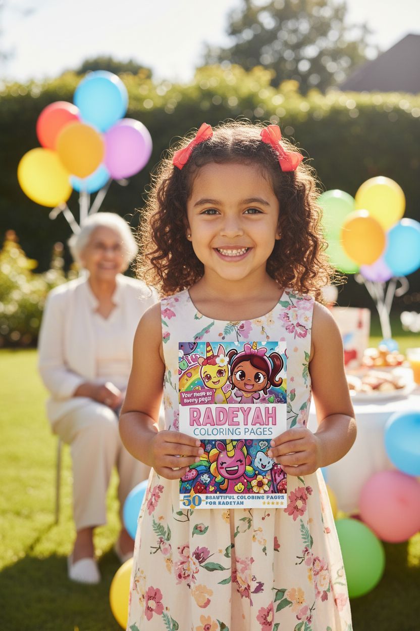 Radeyah coloring book in use