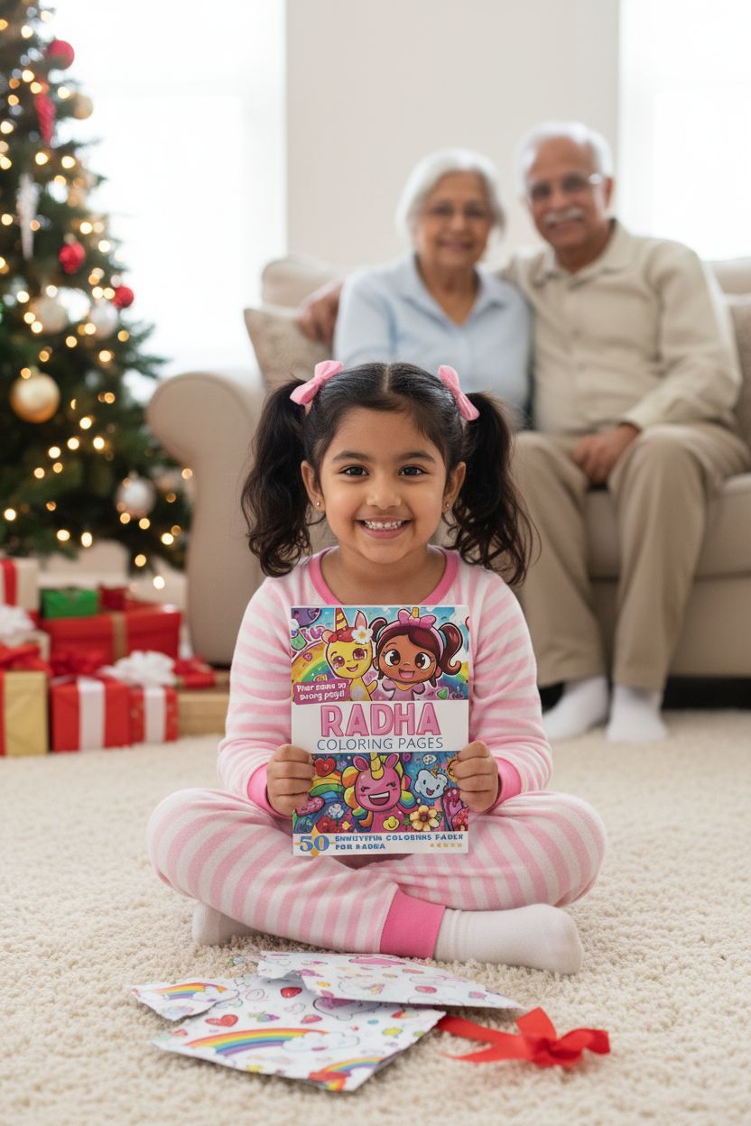 Radha Christmas coloring pages gift