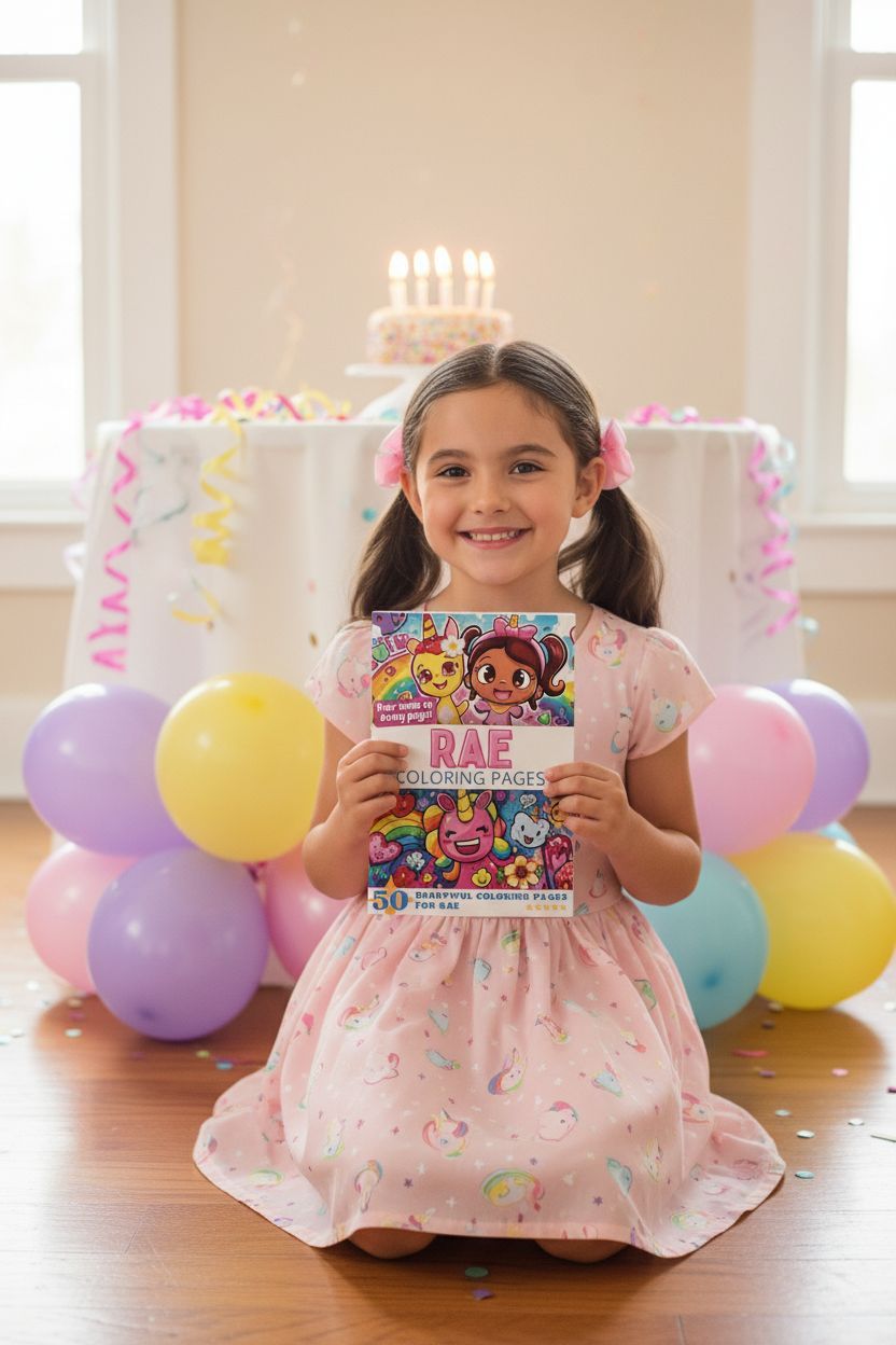 Rae coloring book in use