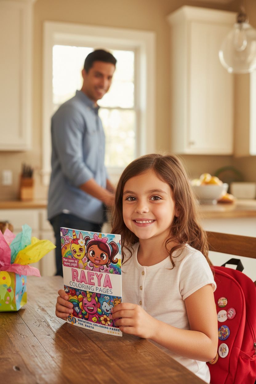 Raeya coloring book in use