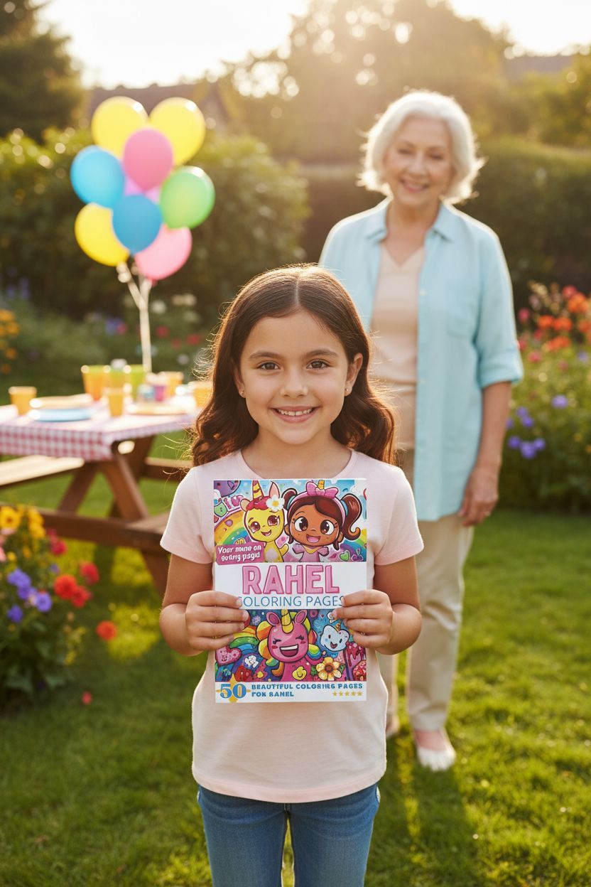 Rahel coloring book in use