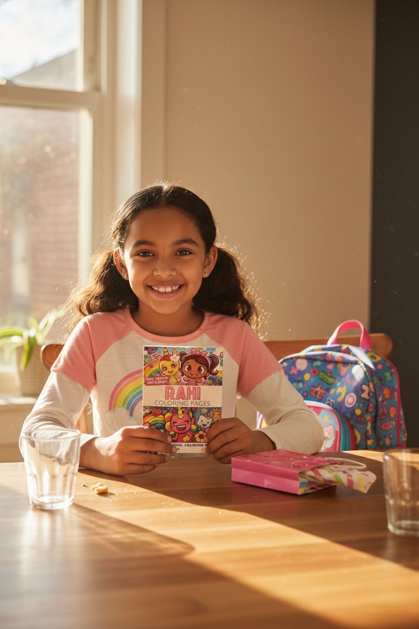 Rahi coloring book in use