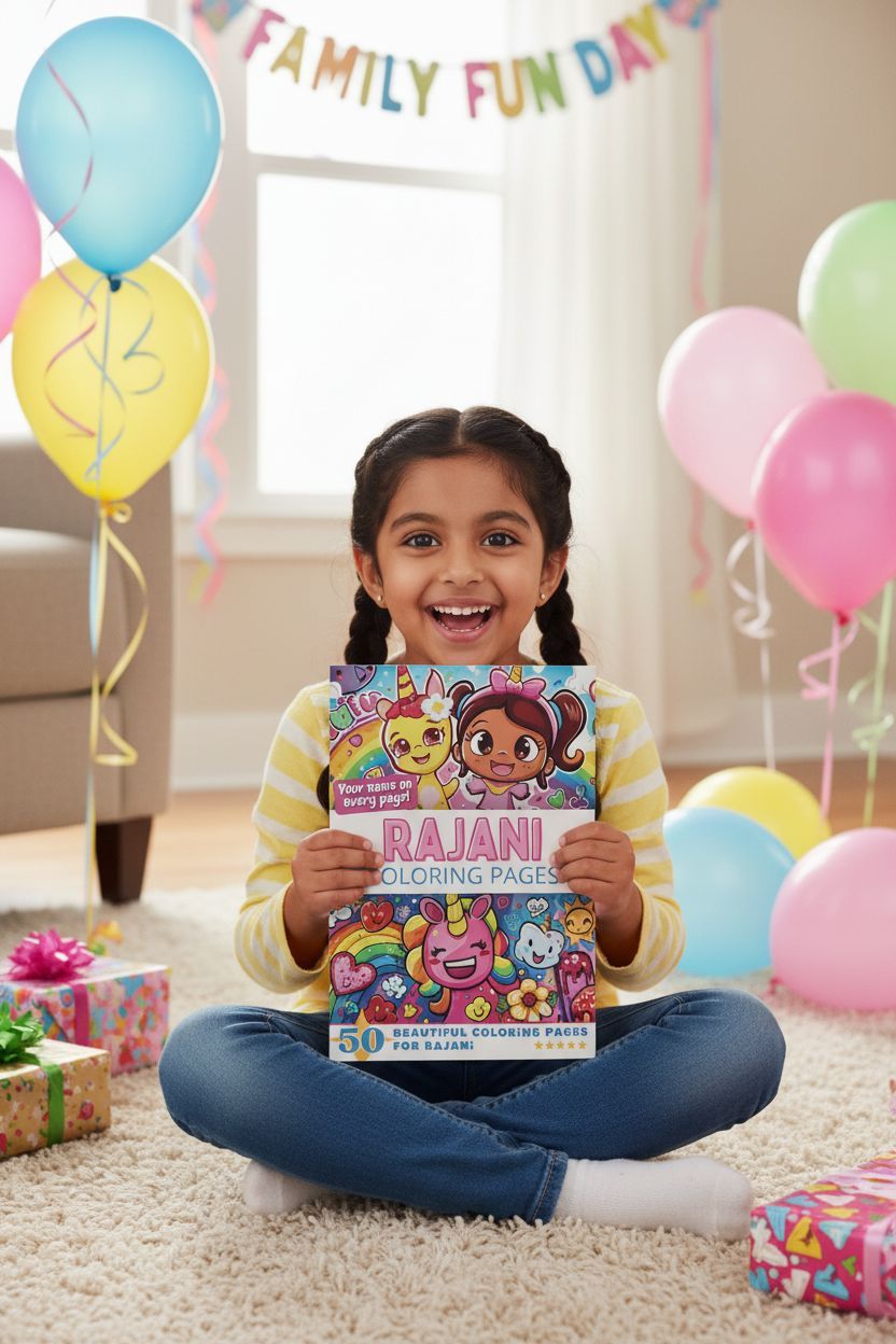 Rajani coloring book in use