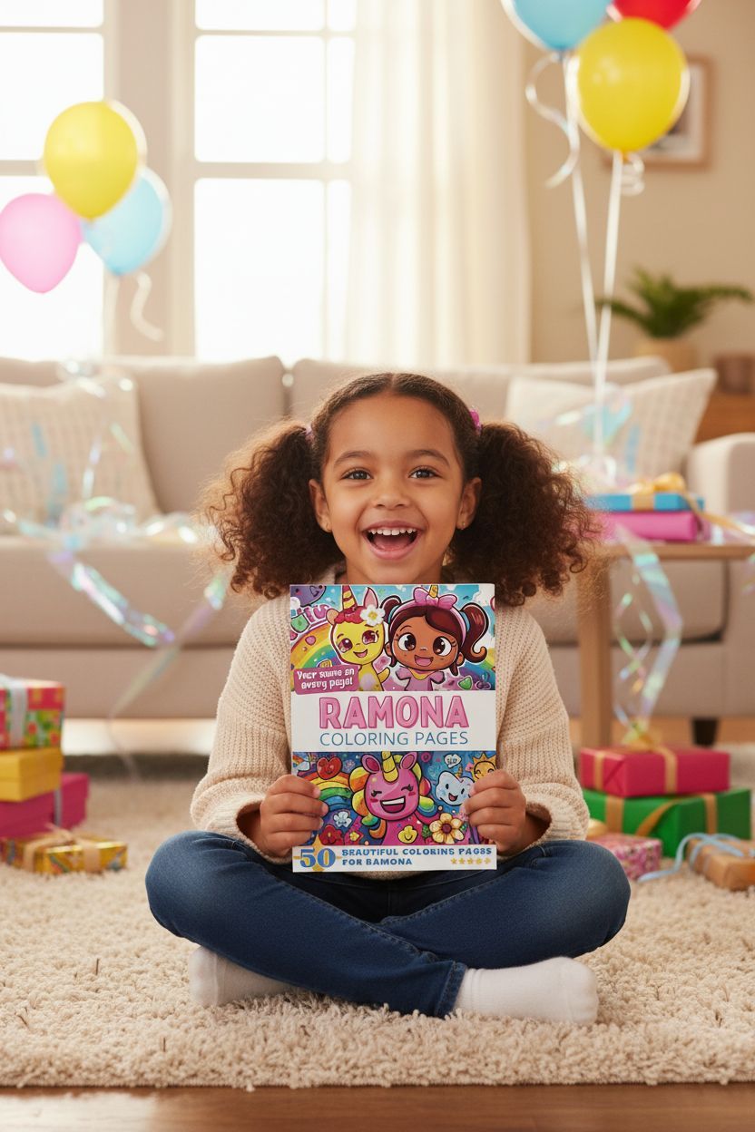 Ramona coloring book in use