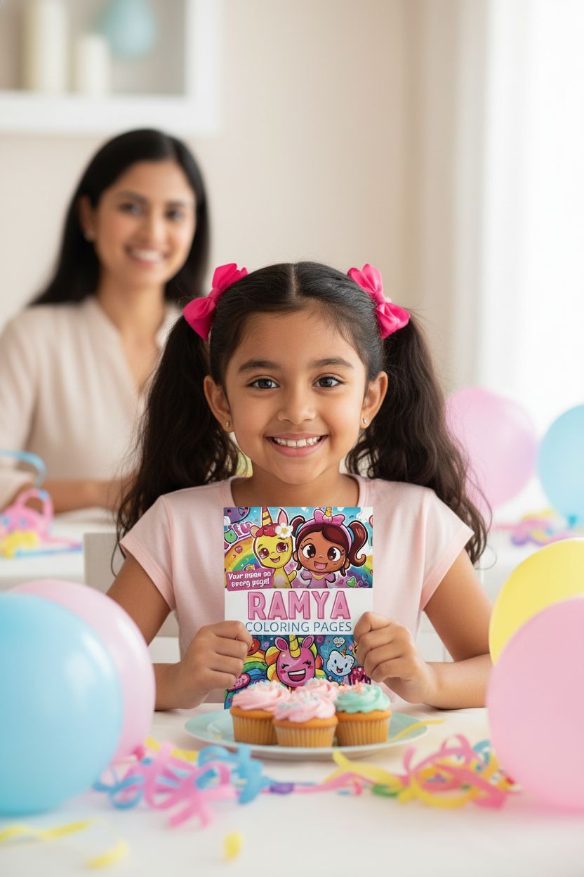 Ramya coloring book in use