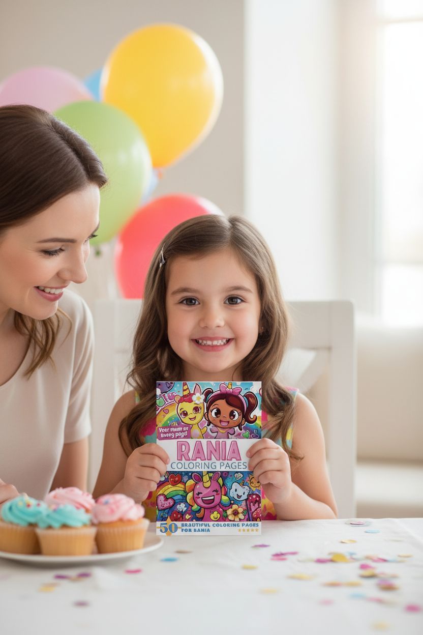 Rania coloring book in use