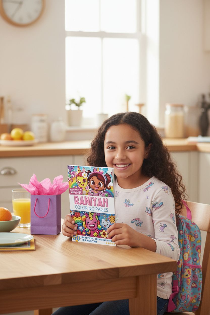 Raniyah coloring book in use