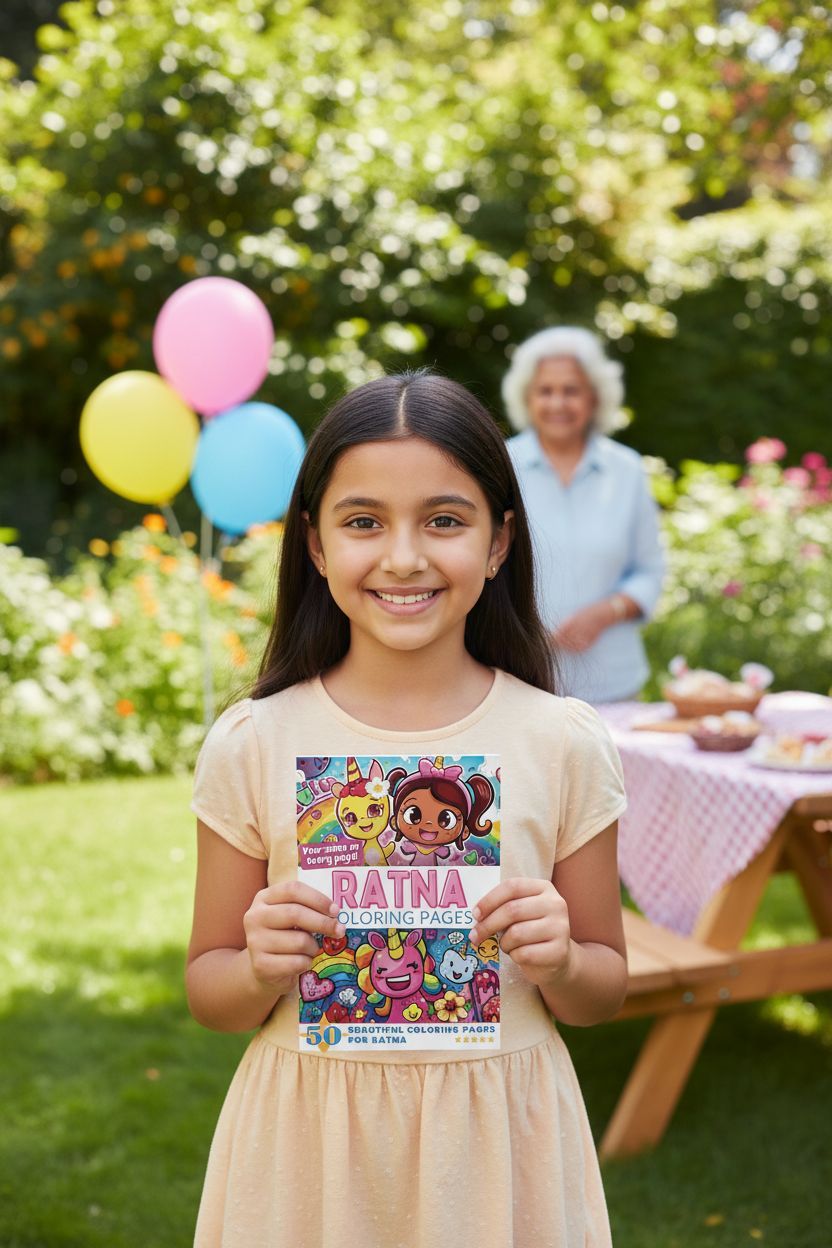 Ratna coloring book in use
