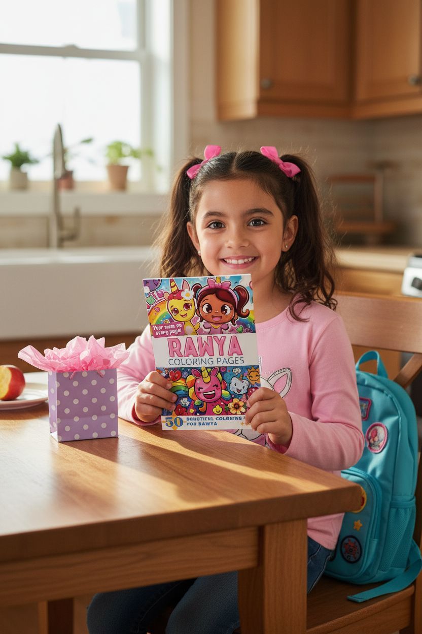 Rawya coloring book in use