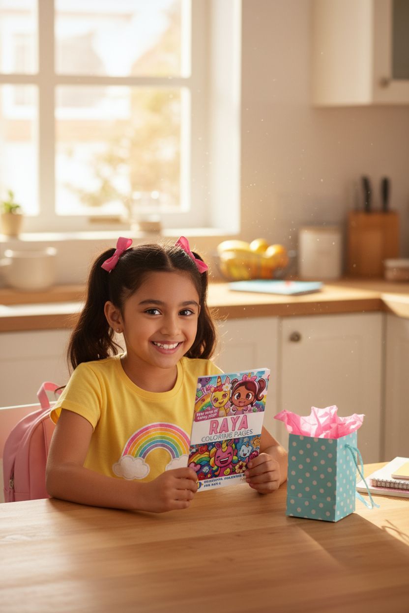 Raya coloring book in use