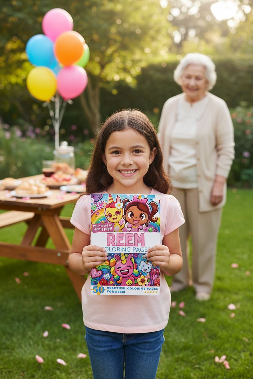 Reem coloring book in use