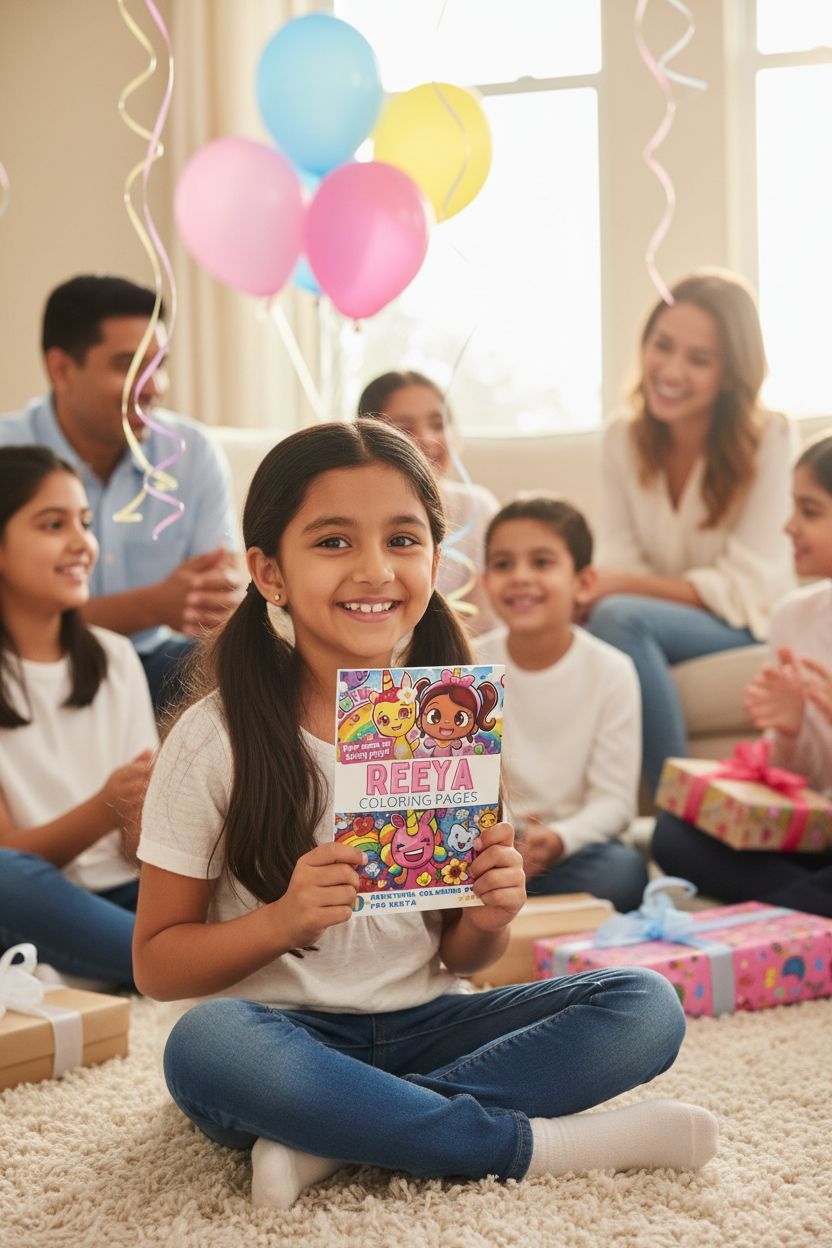 Reeya coloring book in use