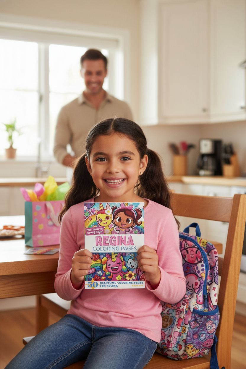 Regina coloring book in use