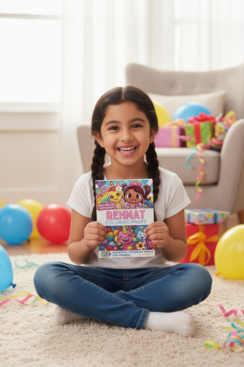 Rehmat coloring book in use