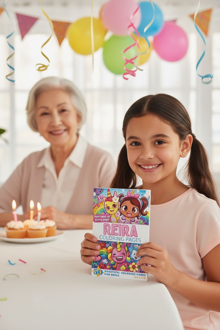 Reira coloring book in use