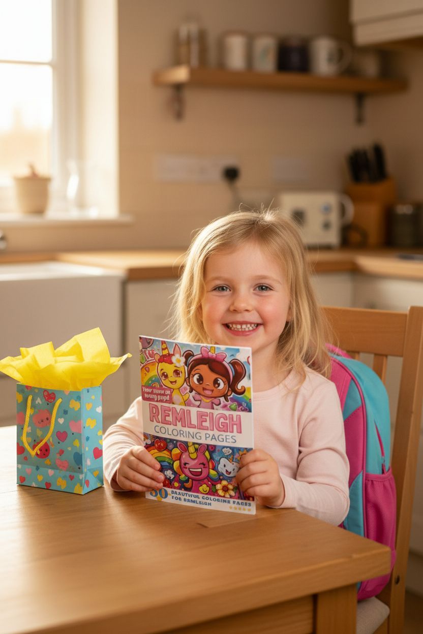 Remleigh coloring book in use