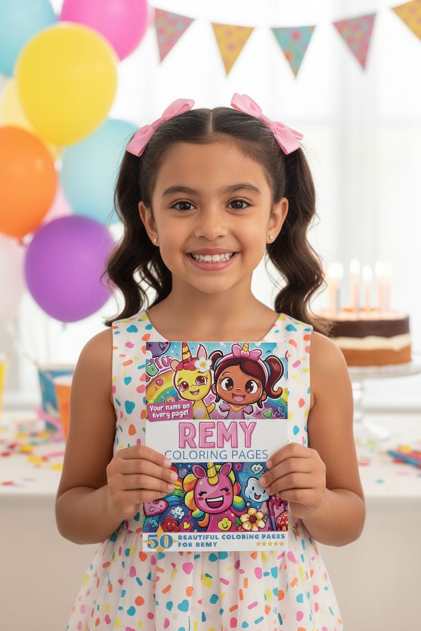 Remy coloring book in use