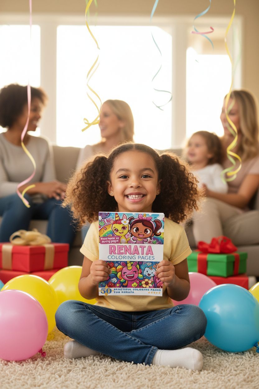 Renata coloring book in use